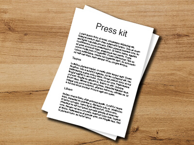 Voorbeeld van een press kit